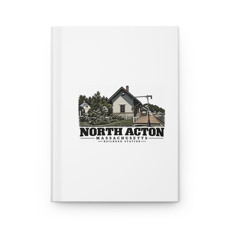 Illustrated North Acton Railroad Station in Acton on matte hardcover journal