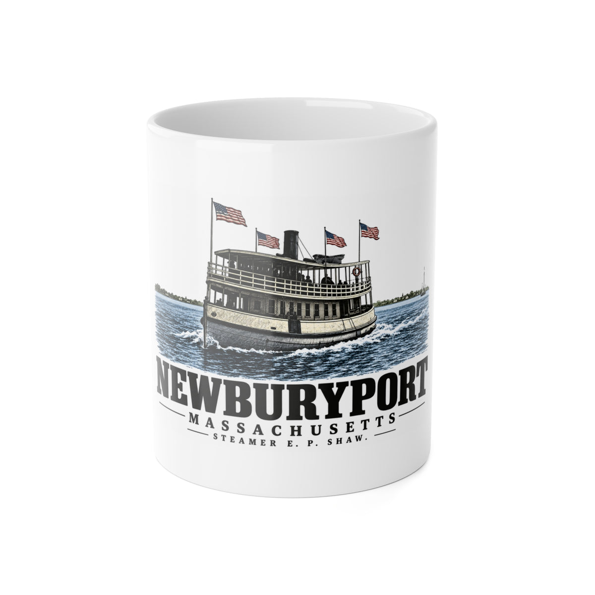 Newburyport Steamer E. P. Shaw 11 oz White Ceramic Mug - Merrimack Valley Goods