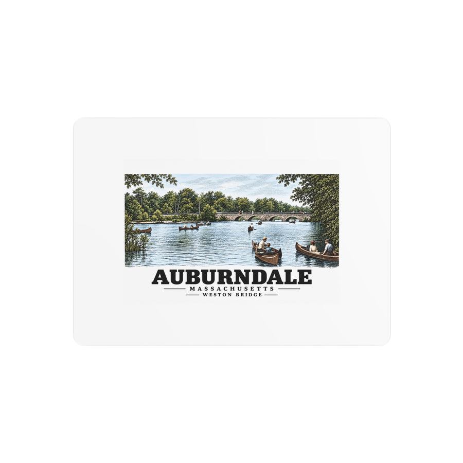 Weston Bridge, Auburndale, Mass. 7 × 5 in Horizontal Metal Wall Art - Charles River