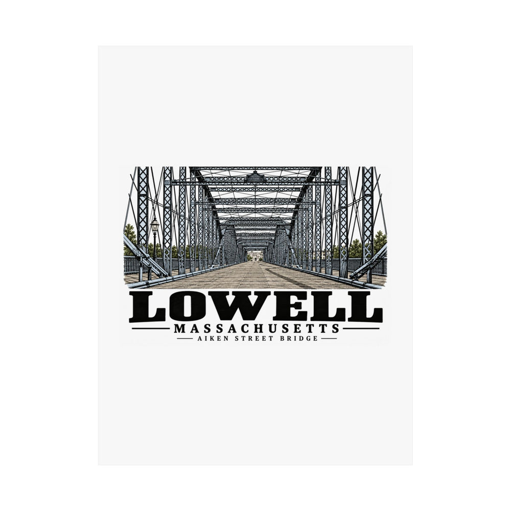 18 x 24 unclipped front of Aiken Street Bridge matte poster, Lowell, Massachusetts.
