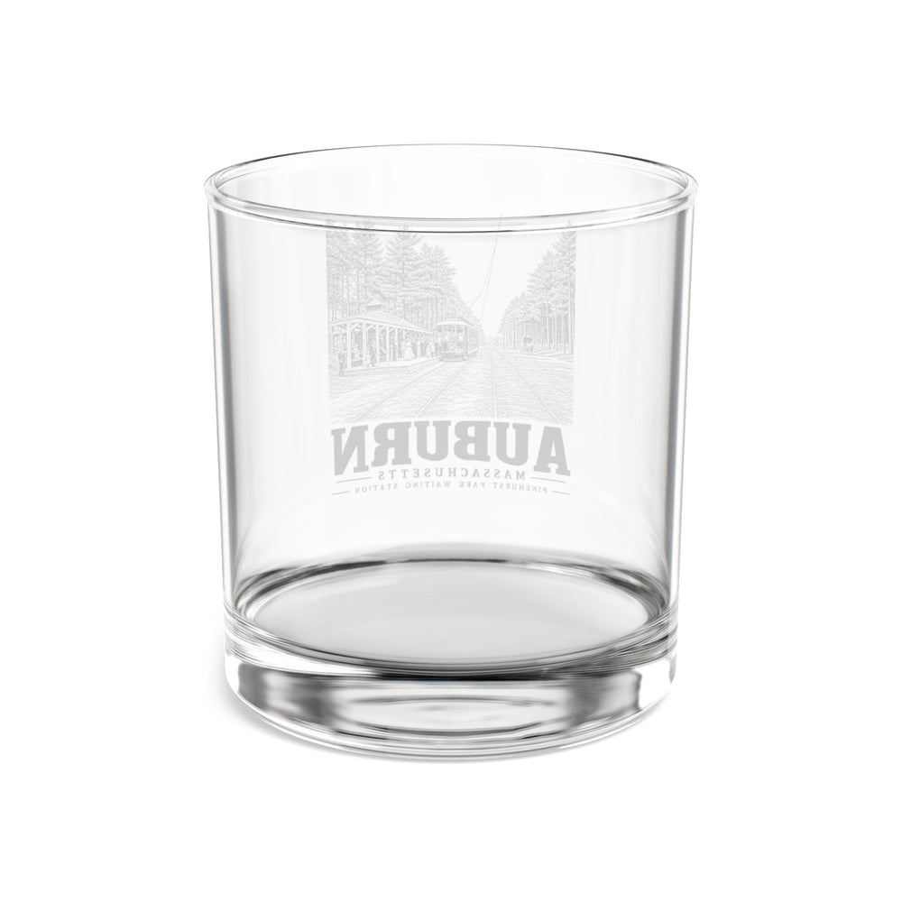 Auburn Pinehurst Park Waiting Station 10 oz Rocks Glass in Clear — back view