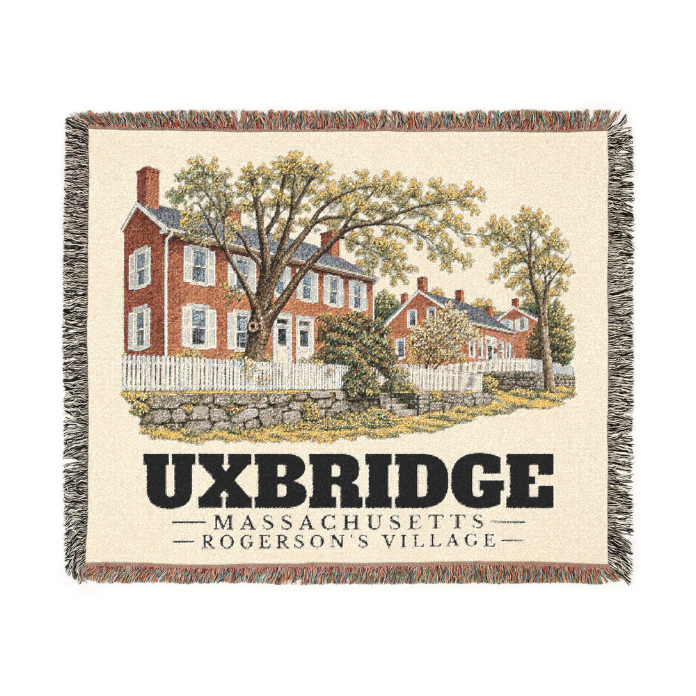 Rogerson's Village — Uxbridge, Massachusetts woven blanket, product view 1