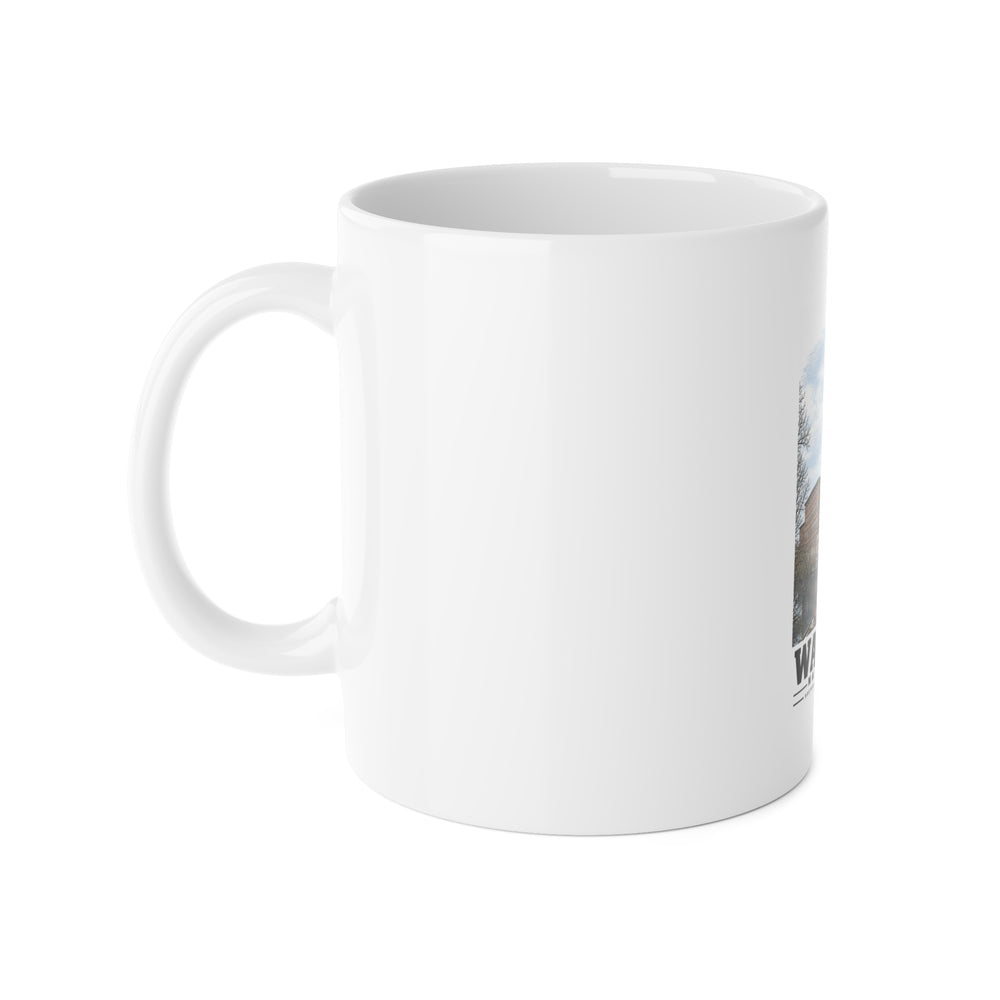 Illustrated Boston Manufacturing Company in Waltham on ceramic mug
