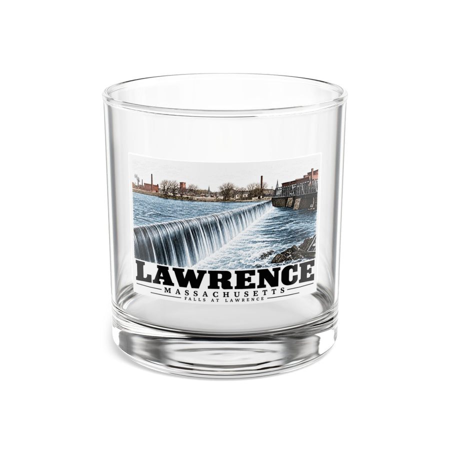 Illustrated Falls at Lawrence in Lawrence on rocks glass