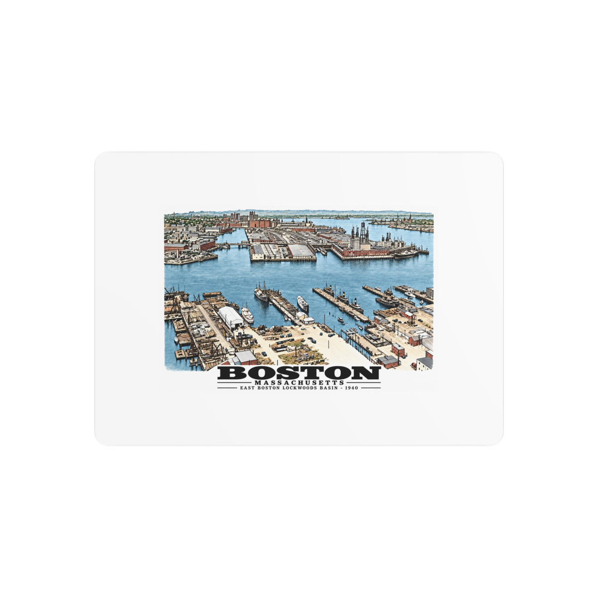 Lockwoods Basin 7 × 5 in Horizontal Metal Wall Art - Boston Harbor