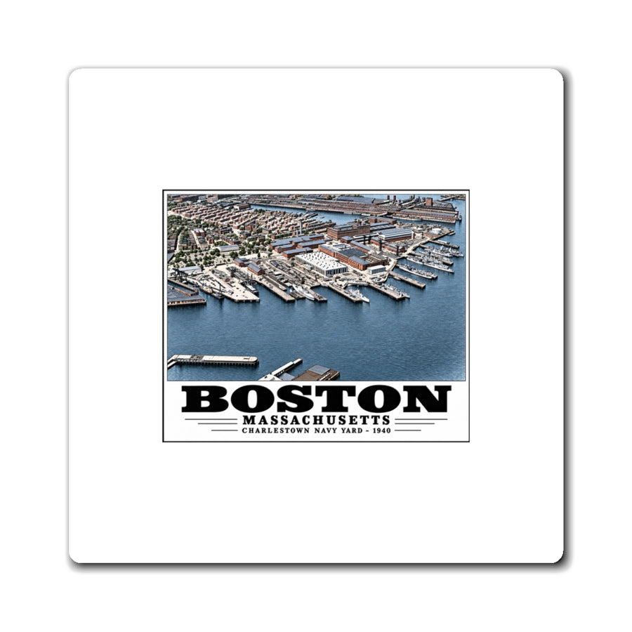 Illustrated Charlestown Navy Yard, June 1940 in Charlestown on square magnet