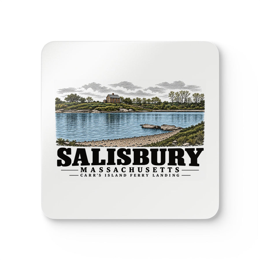 Salisbury Carr’s Island old house and ferry landing Cork Back Coaster Set - Merrimack Valley Goods