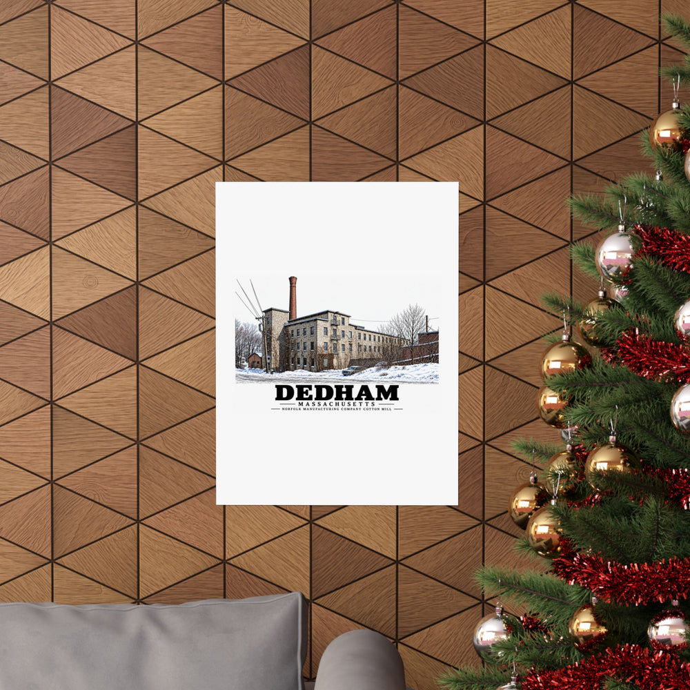 Illustrated Norfolk Manufacturing Company Cotton Mill in Dedham on unframed matte poster