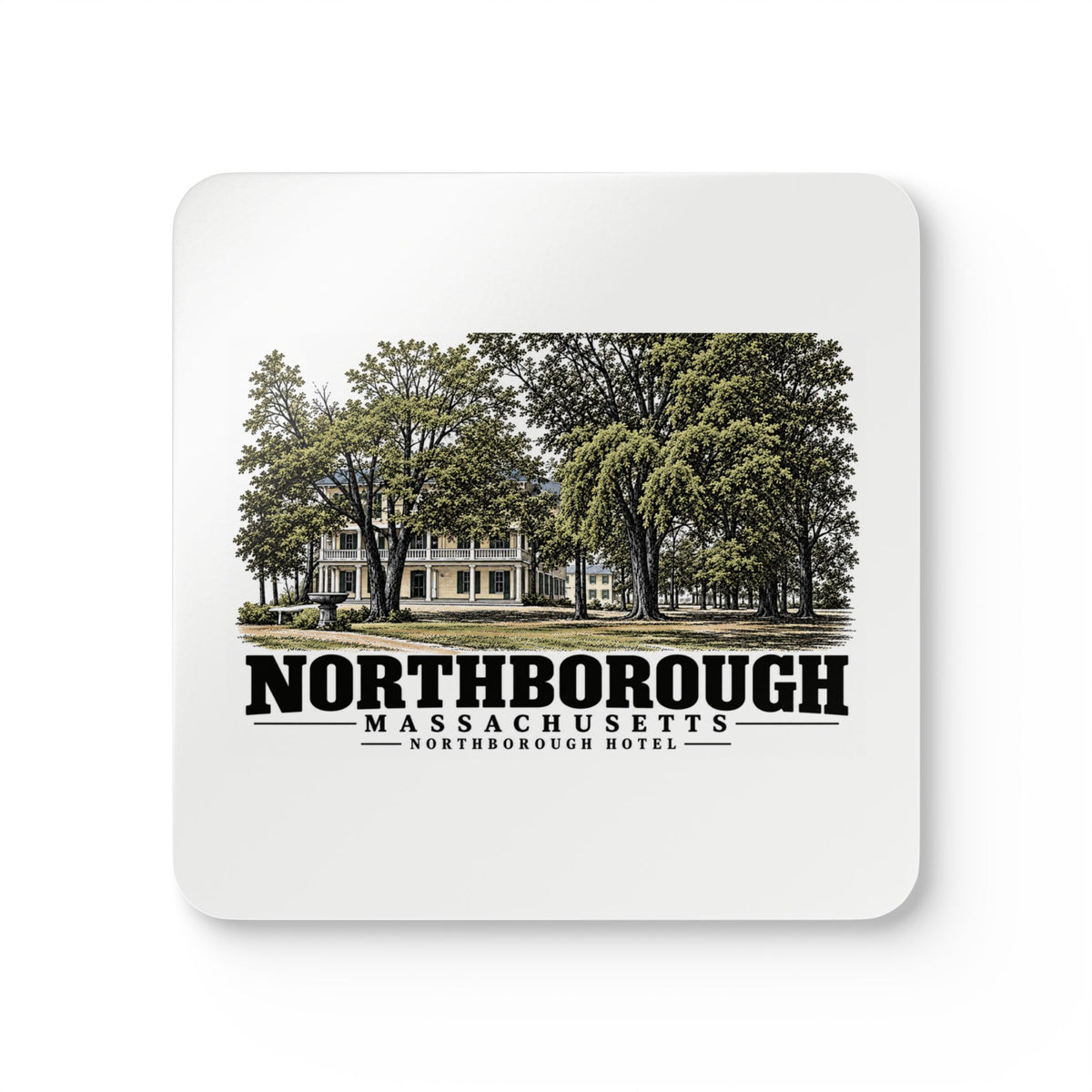 NORTHBOROUGH Northborough Hotel Cork Back Coaster Set - Assabet Valley Goods