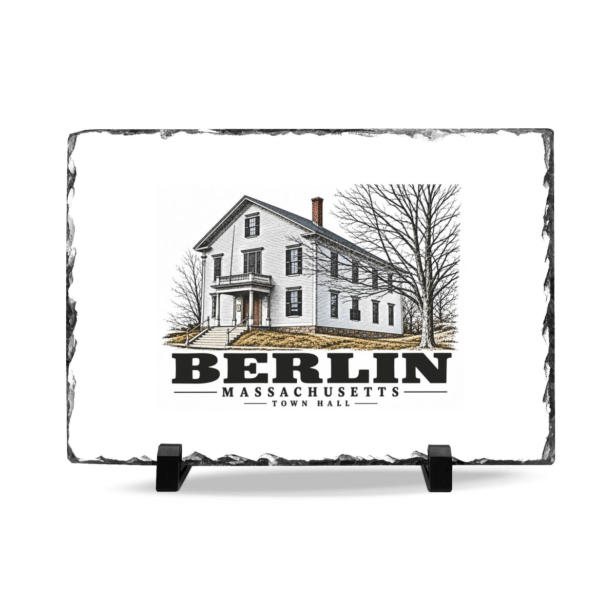 Illustrated Town Hall in Berlin on slate desk plaque