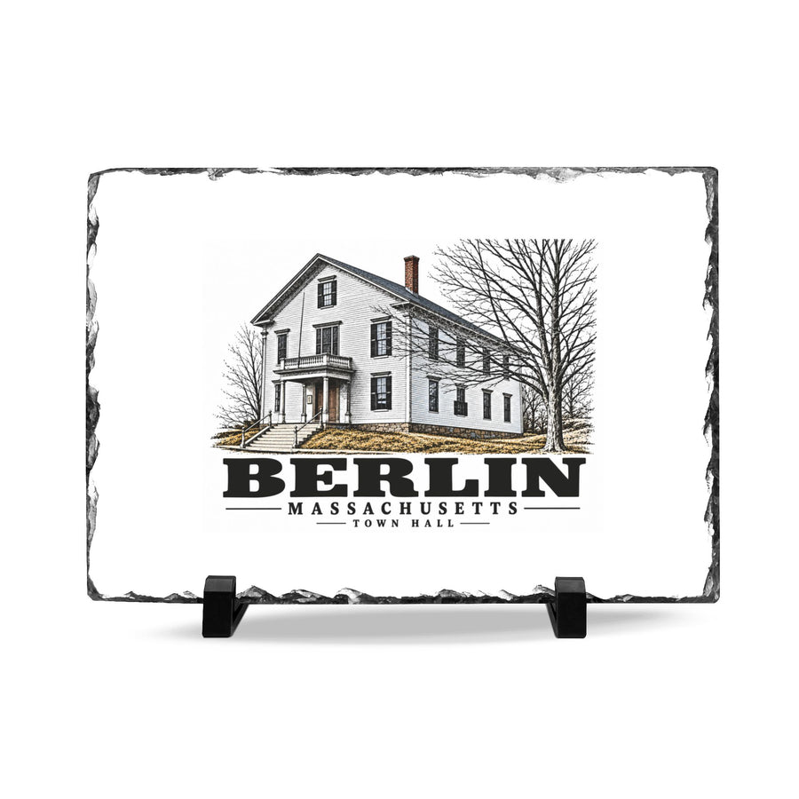 Illustrated Town Hall in Berlin on slate desk plaque