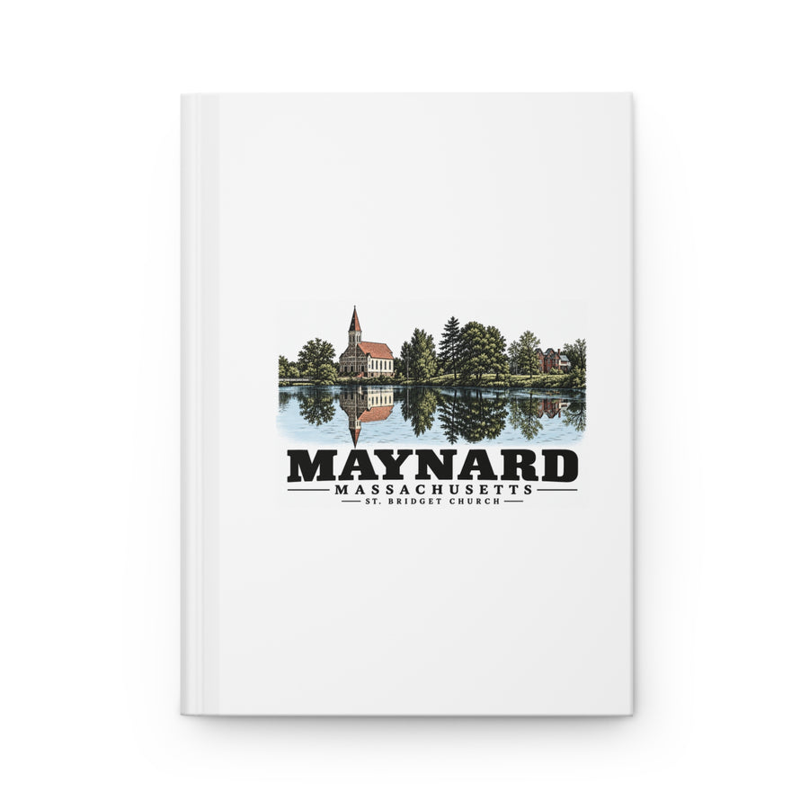 Illustrated St. Bridget Church in Maynard on matte hardcover journal