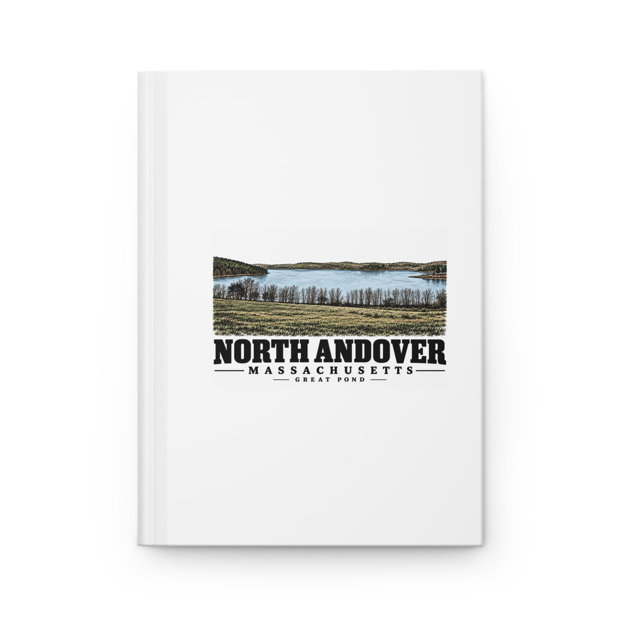 North Andover View of Great Pond, North Andover Matte Hardcover Journal - Merrimack Valley Goods