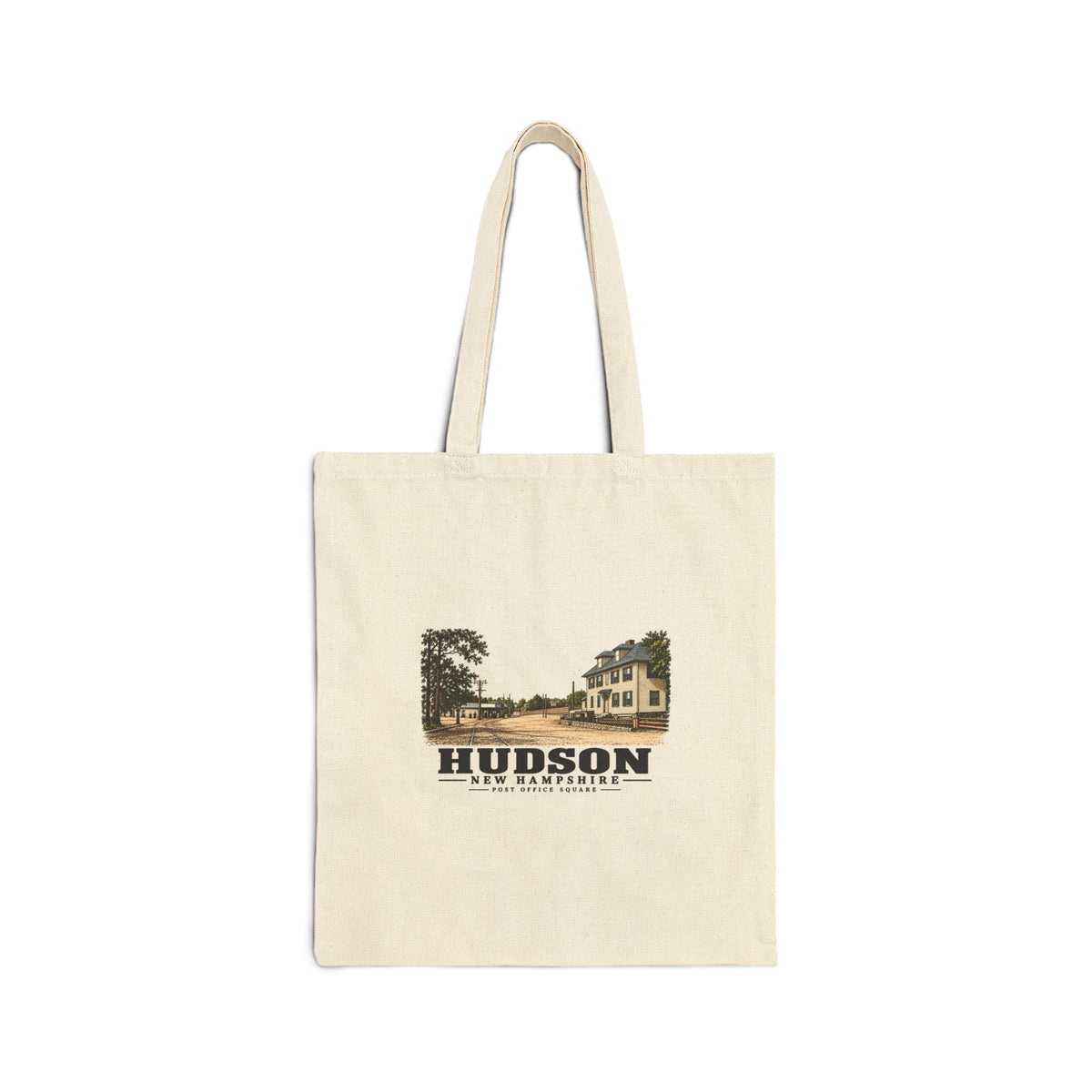 Post Office Square Natural + Black Heavy Canvas Tote - Merrimack Valley Goods