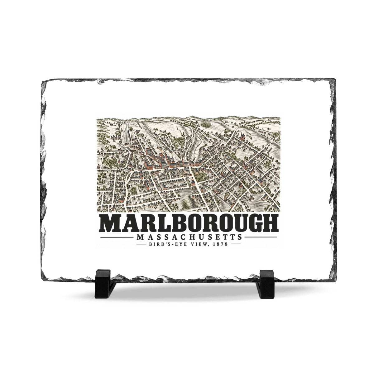 Illustrated Bird'S-Eye View, 1878 in Marlborough on slate desk plaque