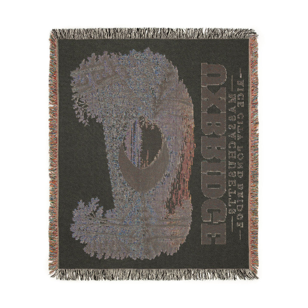 Rice City Pond Bridge — Uxbridge, Massachusetts woven blanket, product view 4