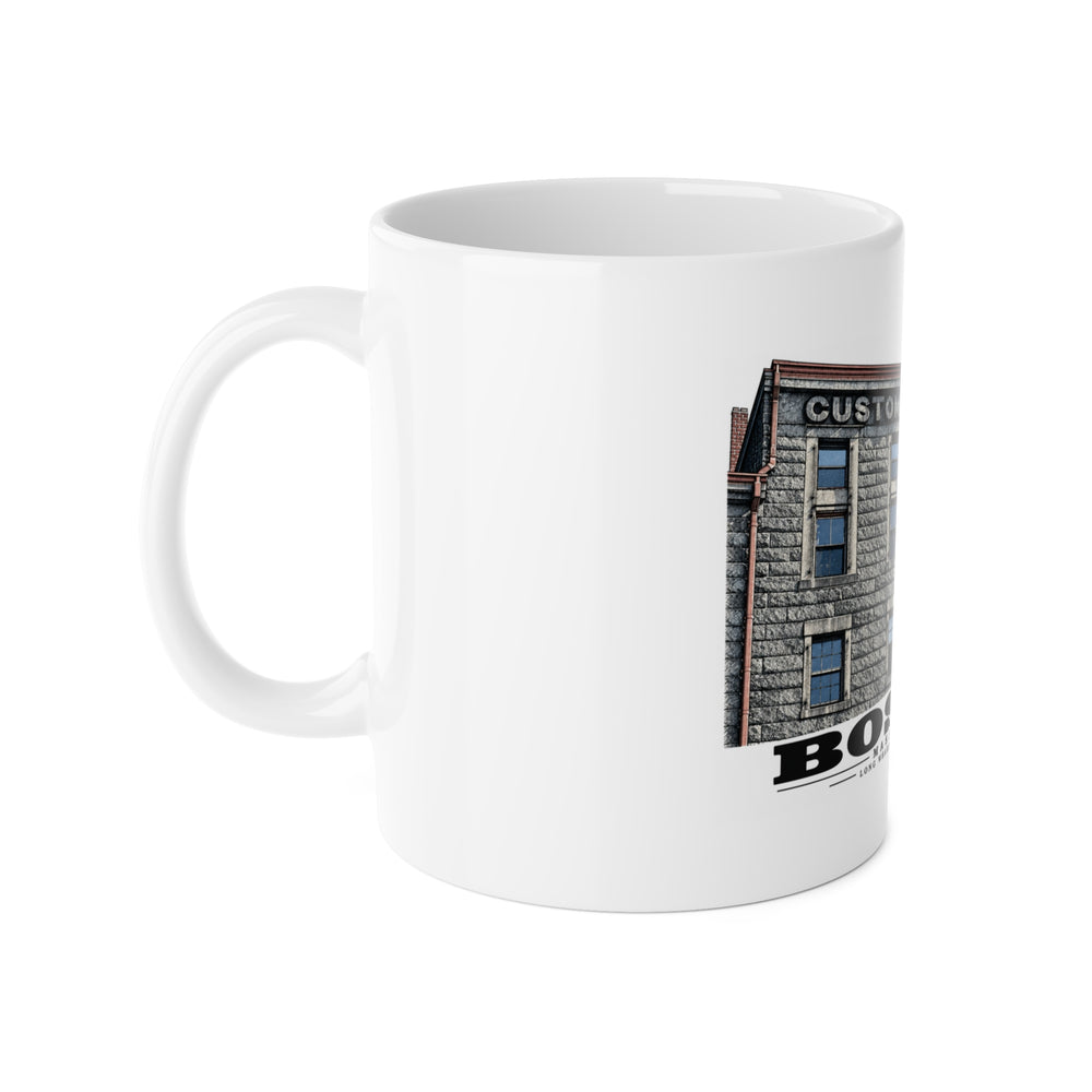 Long Wharf Custom House Block 11 oz White Ceramic Mug - Boston Harbor