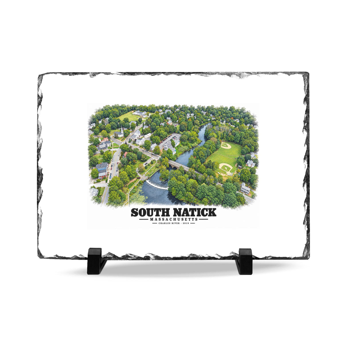 South Natick.jpg 7 × 11 in Slate Desk Plaque - Charles River