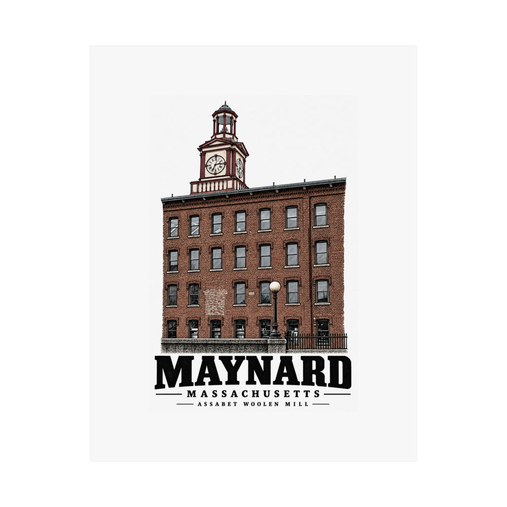 Illustrated Assabet Woolen Mill in Maynard on unframed matte poster
