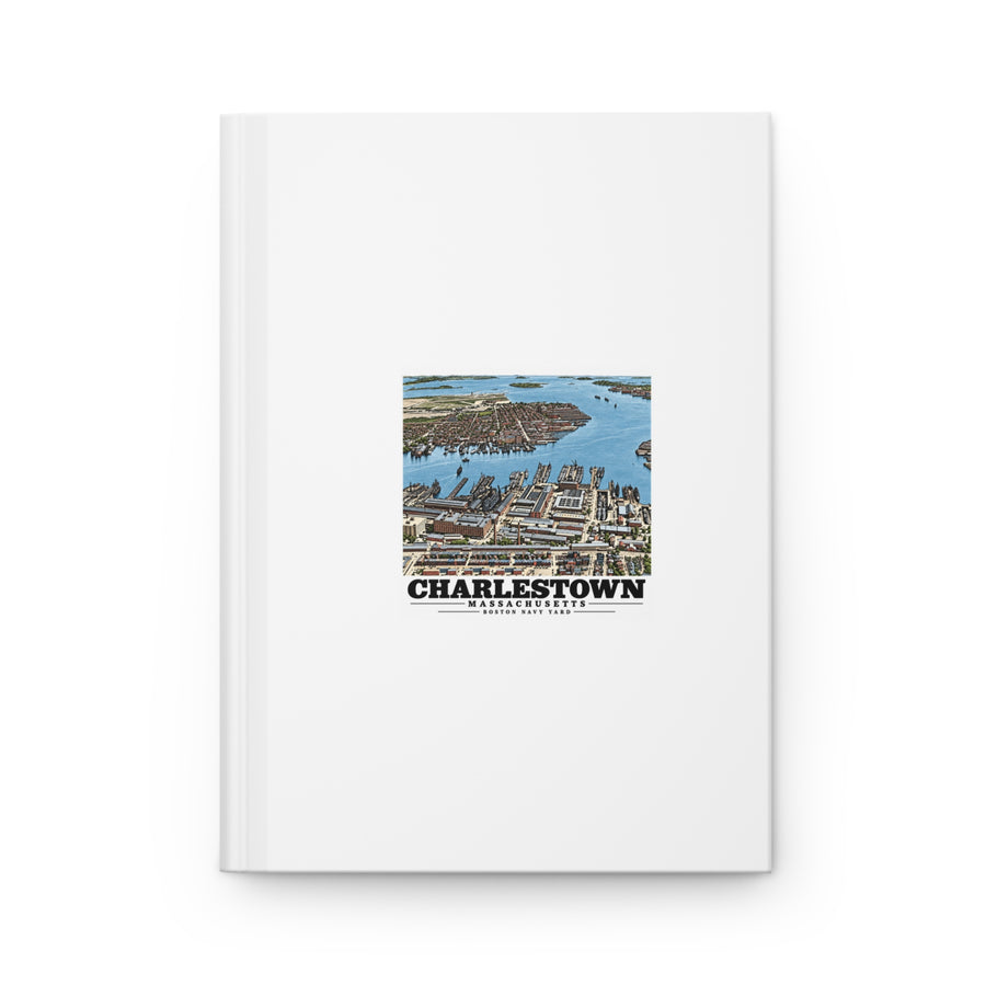 Illustrated Charlestown Navy Yard from the Harbor in Charlestown on matte hardcover journal