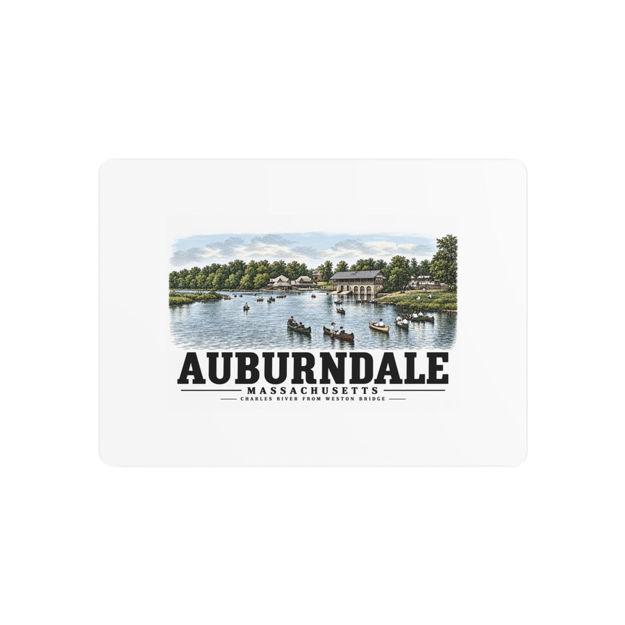 The Charles River from Weston Bridge, Auburndale, Mass. 7 × 5 in Horizontal Metal Wall Art - Charles River