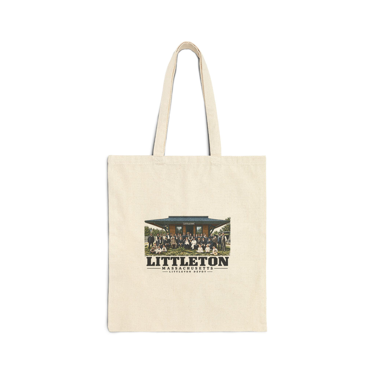 Littleton Depot Natural + Black Heavy Canvas Tote - Assabet Valley Goods