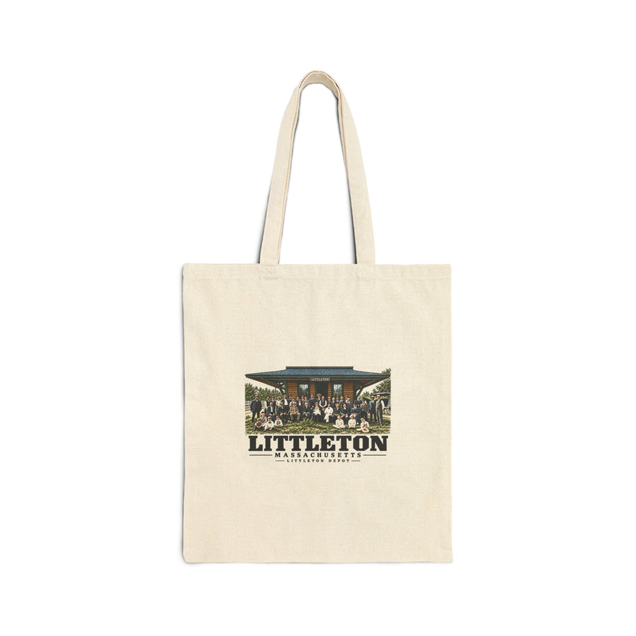 Littleton Depot Natural + Black Heavy Canvas Tote - Assabet Valley Goods