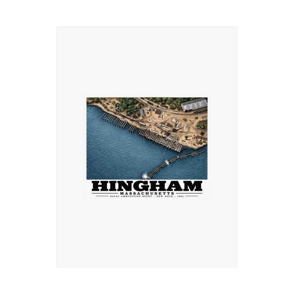 Construction of New Dock at Old USNAD Hingham, MA Matte Heritage Poster — 11 × 14 and 18 × 24 in - Boston Harbor