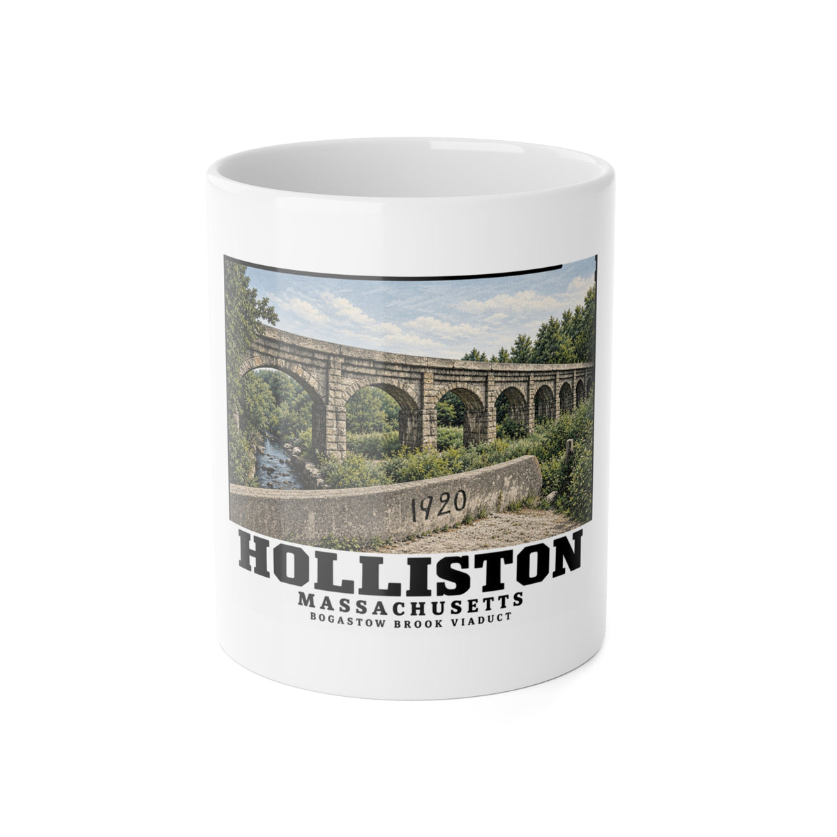 Bogastow Brook Viaduct native survey image - negative number verification required 11 oz White Ceramic Mug - Charles River