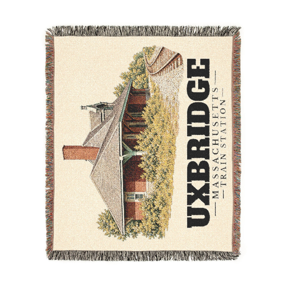 Train Station — Uxbridge, Massachusetts woven blanket, product view 2
