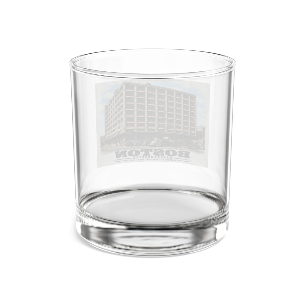 Building #32 US Naval Dry Dock, South Boston, Completed 3/1943 10 oz Rocks Glass - Boston Harbor