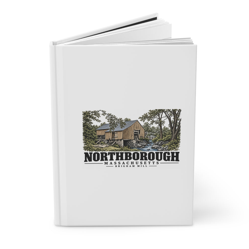 Illustrated Brigham Mill in Northborough on matte hardcover journal