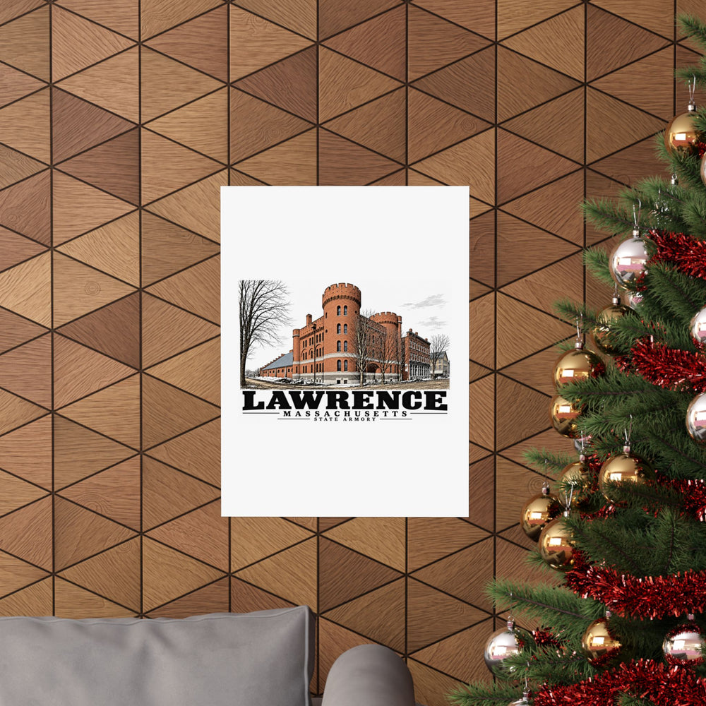 Illustrated State Armory in Lawrence on unframed matte poster