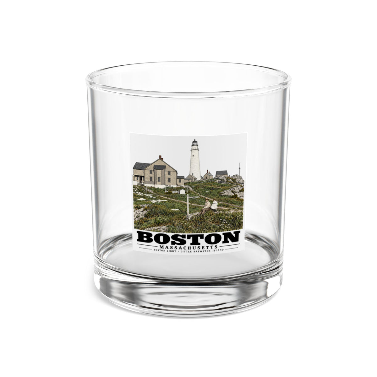 Boston Lower Light and Little Brewster, East 10 oz Rocks Glass - Boston Harbor