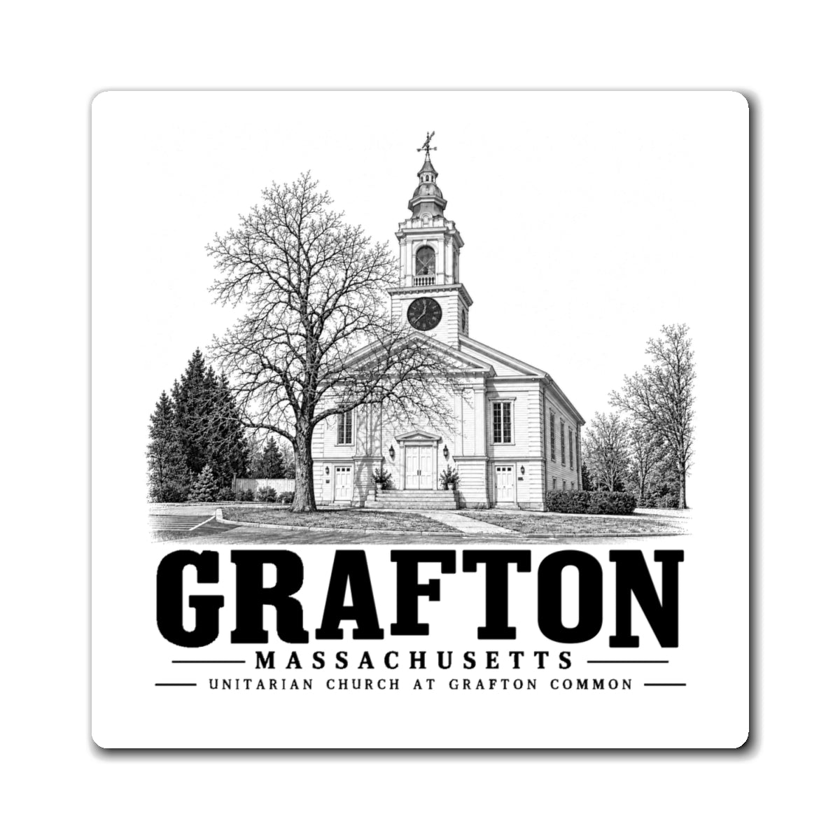 Grafton Unitarian Church at Grafton Common 4 in Magnet - Default - front product view