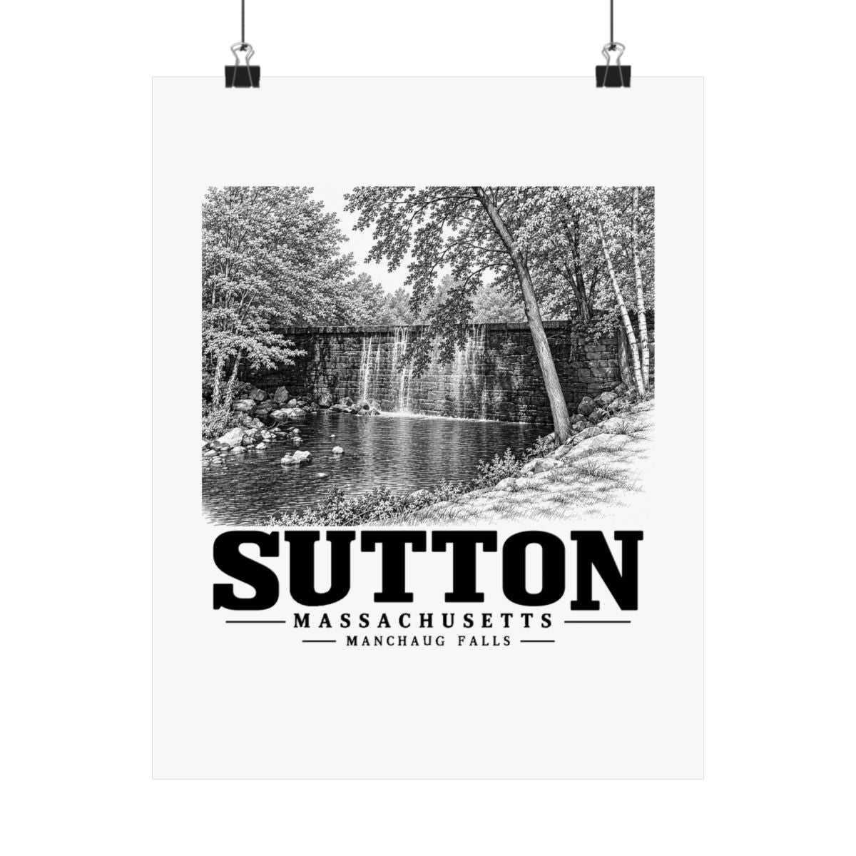 Sutton Manchaug Falls 11 x 14 in Matte Poster - Default - front product view