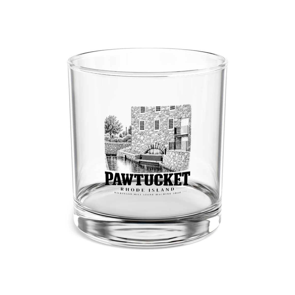 Pawtucket Wilkinson Mill Stone Machine Shop 10 oz Rocks Glass