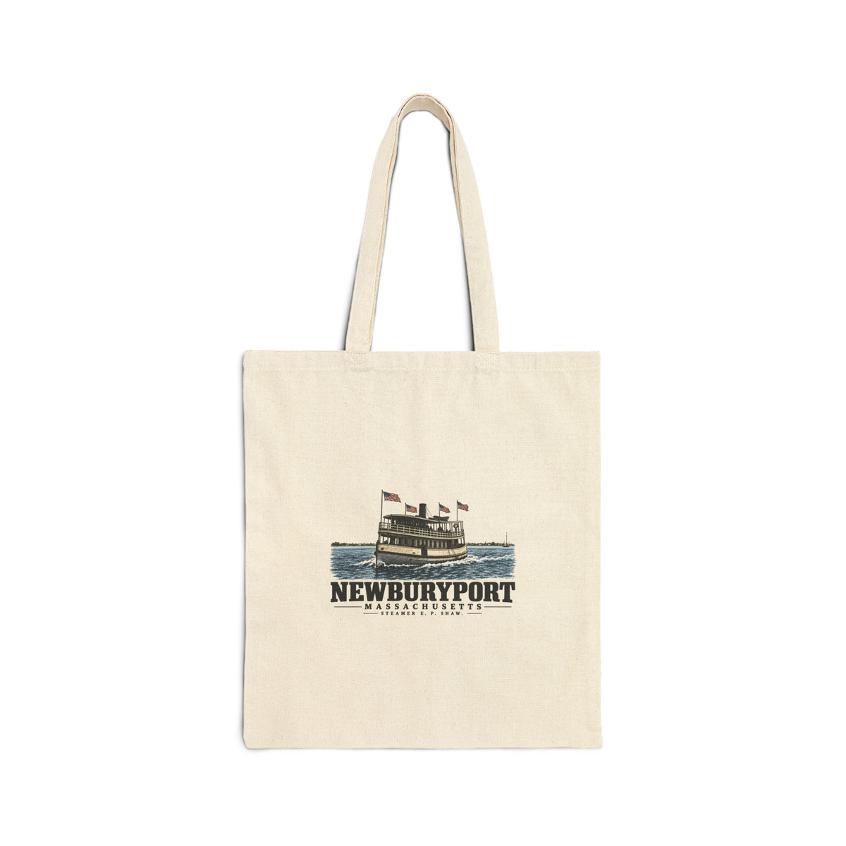 Steamer E. P. Shaw Natural + Black Heavy Canvas Tote - Merrimack Valley Goods