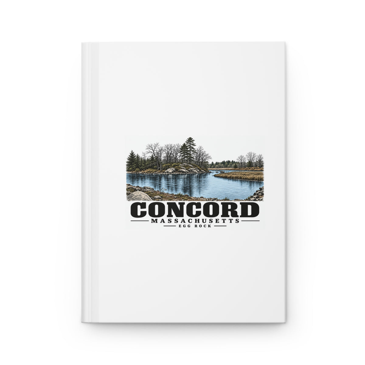 Illustrated Egg Rock in Concord on matte hardcover journal