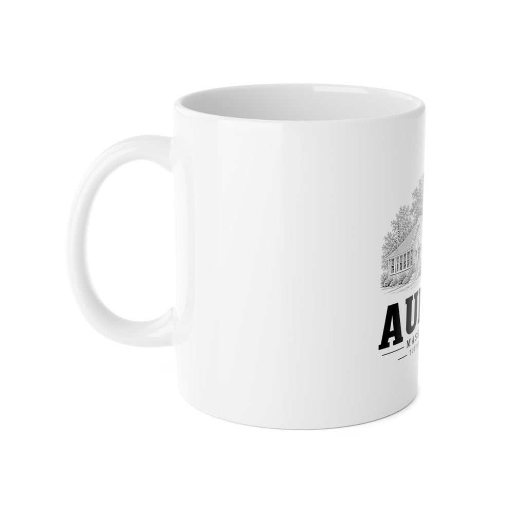 Auburn Tuttle Square School 11 oz Ceramic Mug in White — left view
