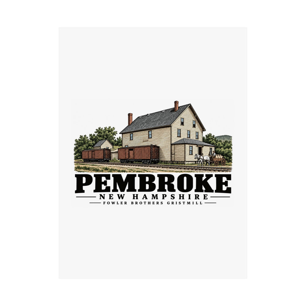 18 x 24 unclipped front of Fowler Brothers Gristmill matte poster, Pembroke, New Hampshire.