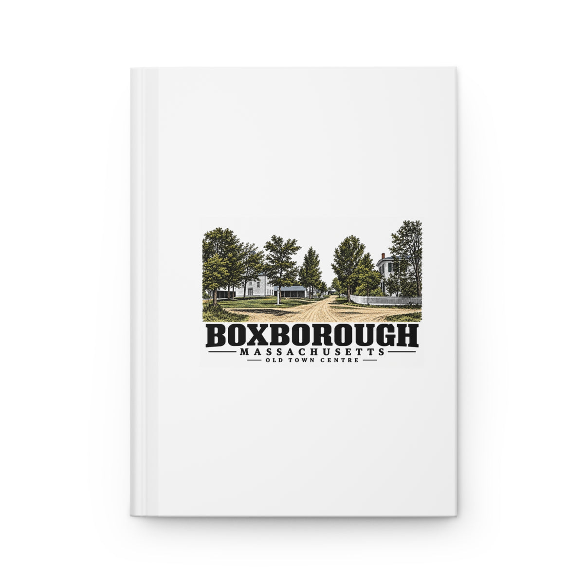 Illustrated Old Town Centre in Boxborough on matte hardcover journal
