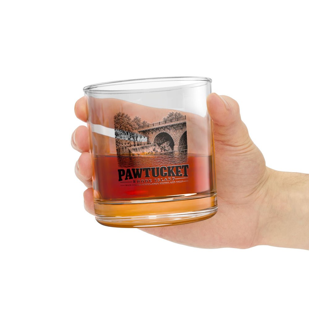 Pawtucket Main Street Stone-Arch Bridge and Falls 10 oz Rocks Glass