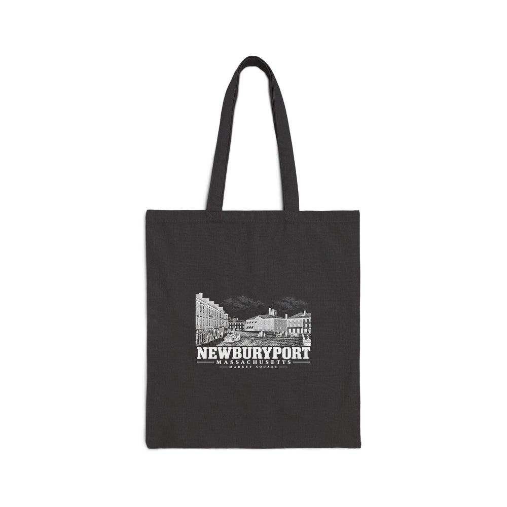 Market Square and historic market/firehouse Natural + Black Heavy Canvas Tote - Merrimack Valley Goods
