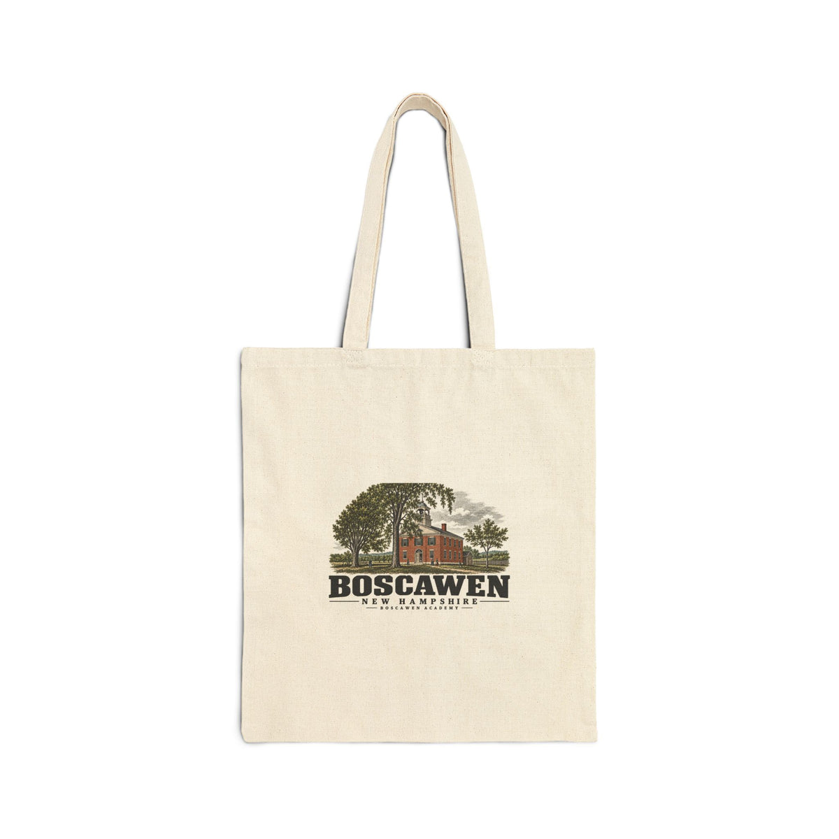Boscawen Academy Natural + Black Heavy Canvas Tote - Merrimack Valley Goods
