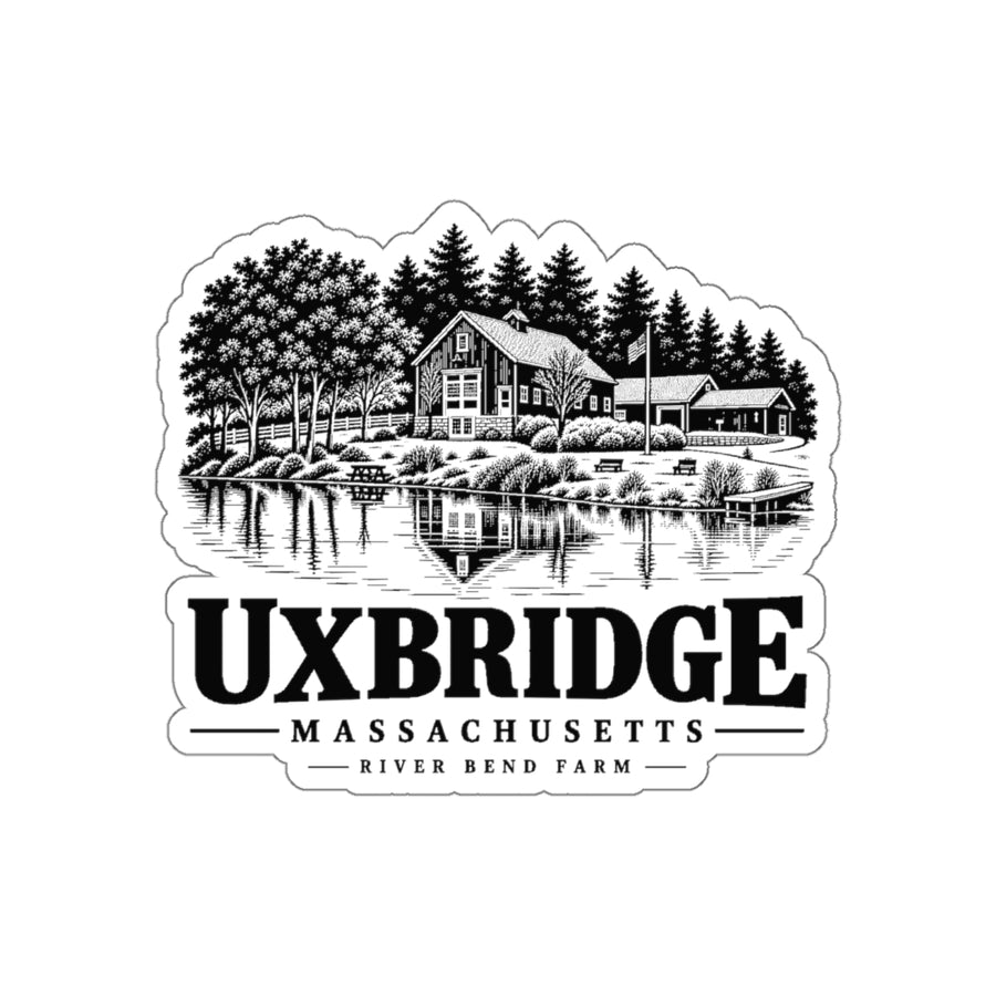 Uxbridge River Bend Farm 4 in Die-Cut Sticker product mockup
