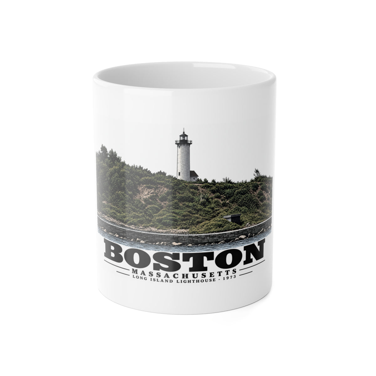 Long Island Lighthouse 11 oz White Ceramic Mug - Boston Harbor