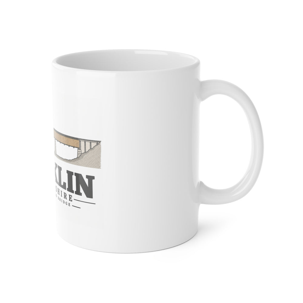 Franklin Sulphite Railroad Bridge measured drawing 11 oz White Ceramic Mug - Merrimack Valley Goods