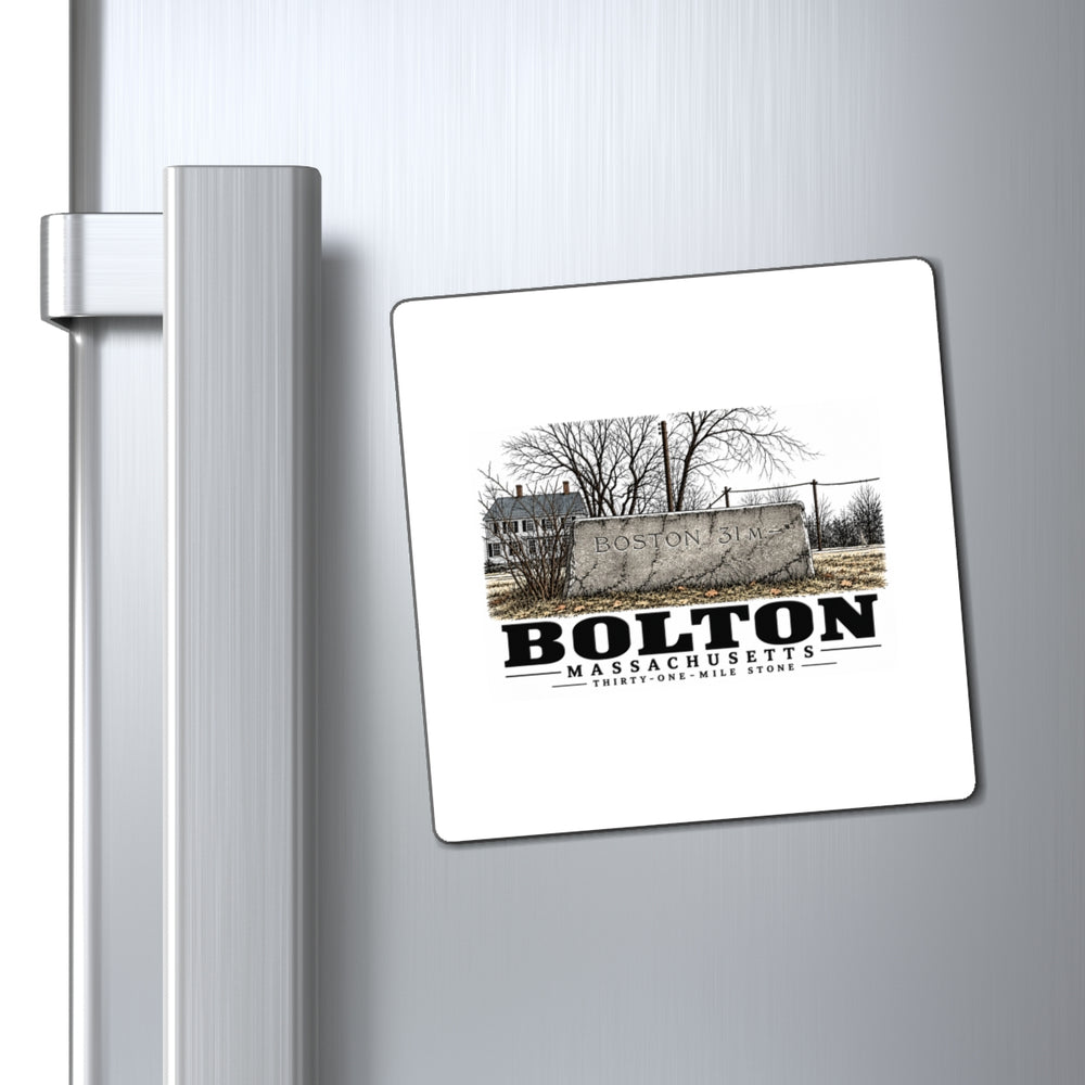 Illustrated Thirty-One-Mile Stone in Bolton on square magnet