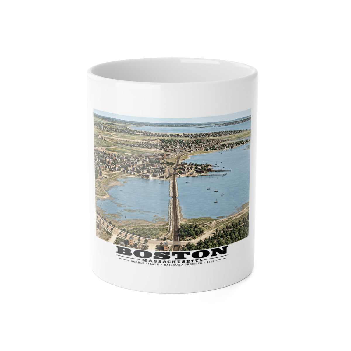 Boston. Chelsea and Revere 11 oz White Ceramic Mug - Boston Harbor